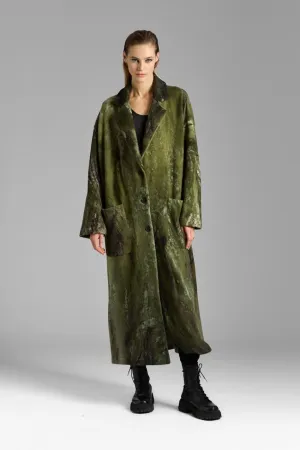 ABSTRACT EFFECT SOFT CASHMERE LONG COAT