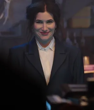 Agatha All Along 2024 Kathryn Hahn Black Coat