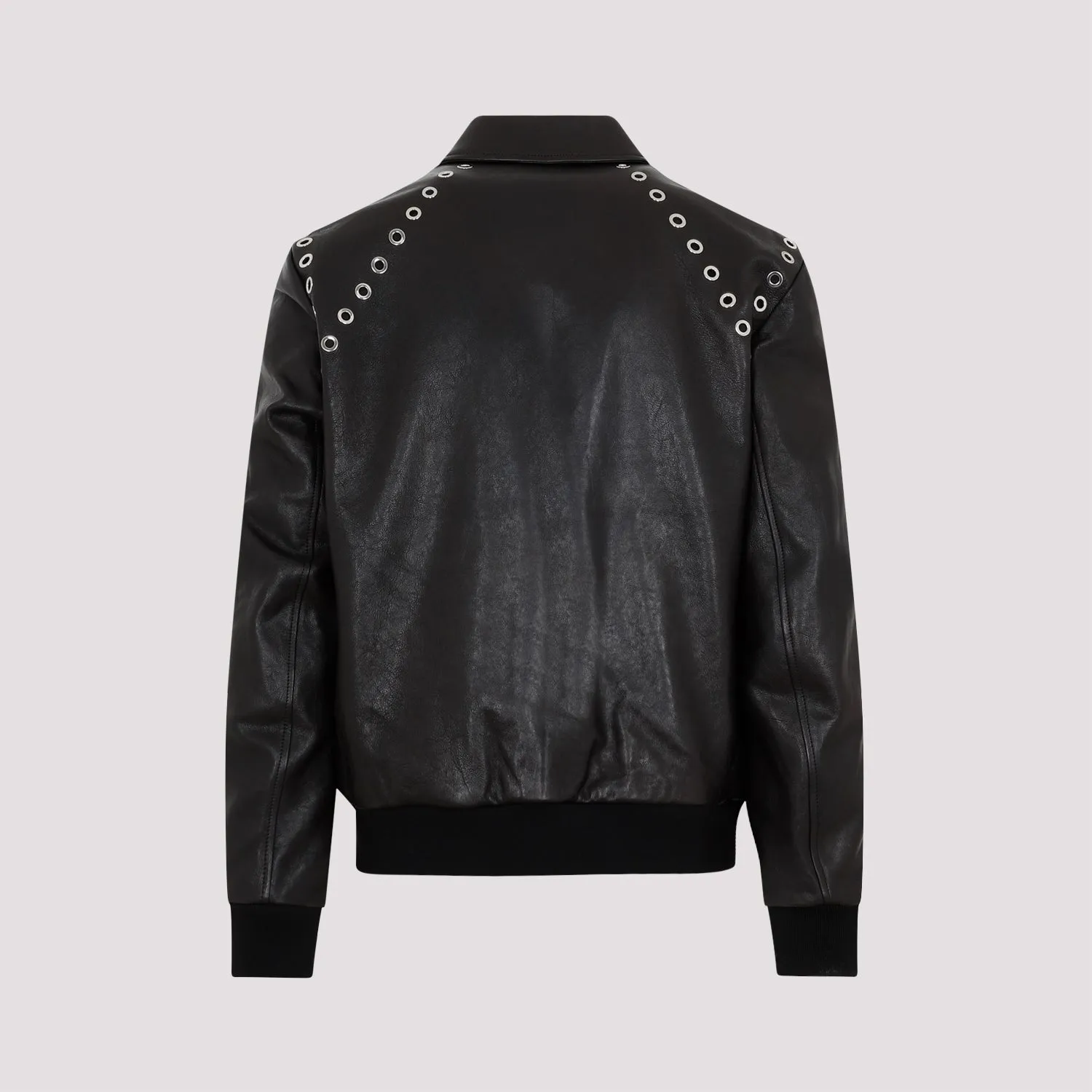 ALEXANDER MCQUEEN Men's Black Lamb Leather Jacket - SS23 Collection