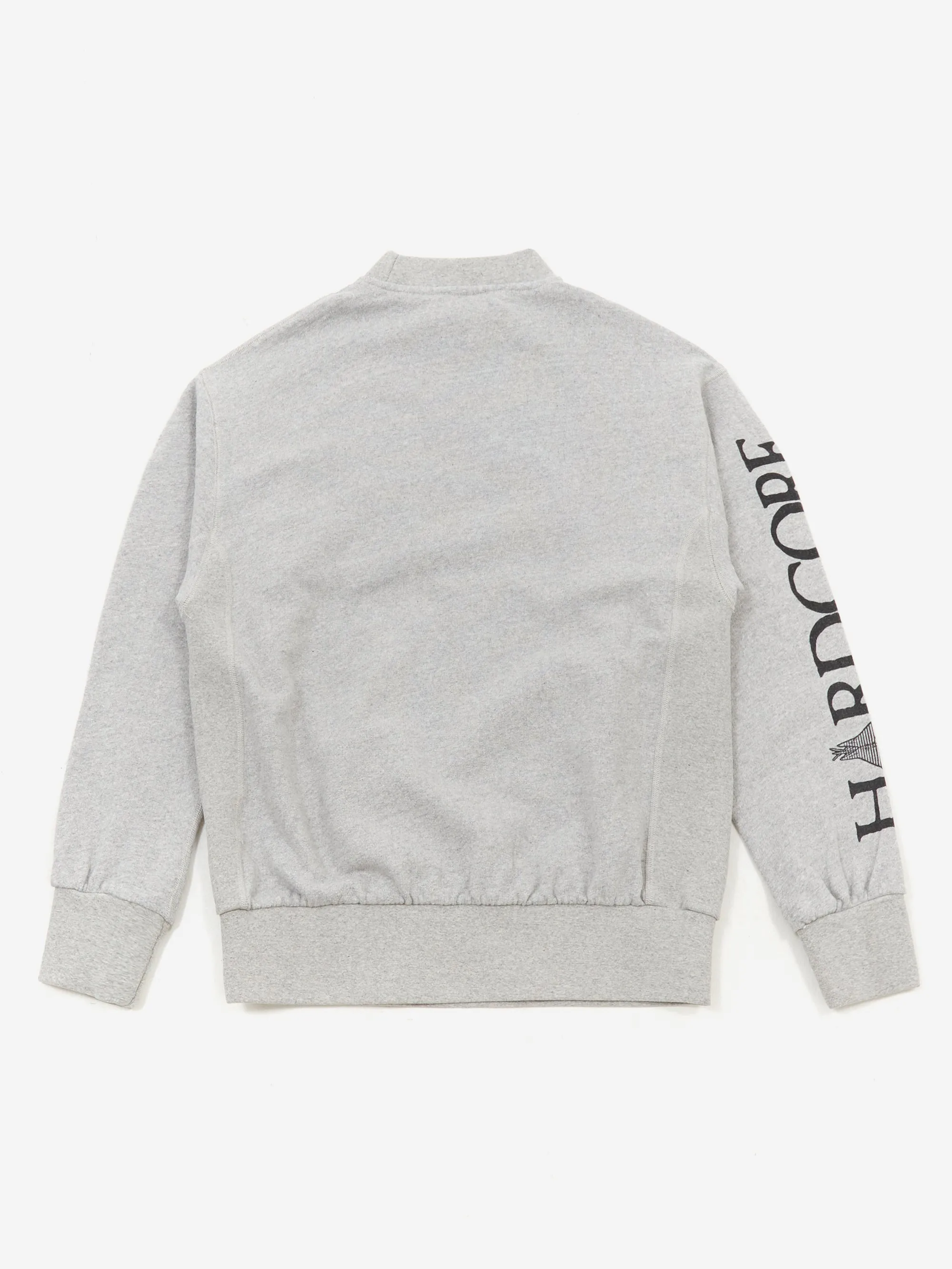 Aries Collegiate Cross Grain Sweat - Grey Marl