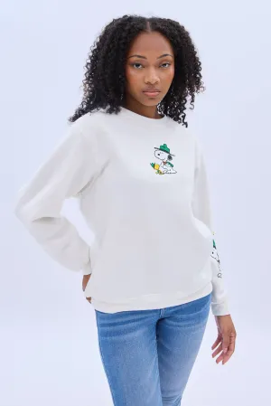 Camp Snoopy Snoopy Bird Hill Graphic Crew Neck Sweatshirt