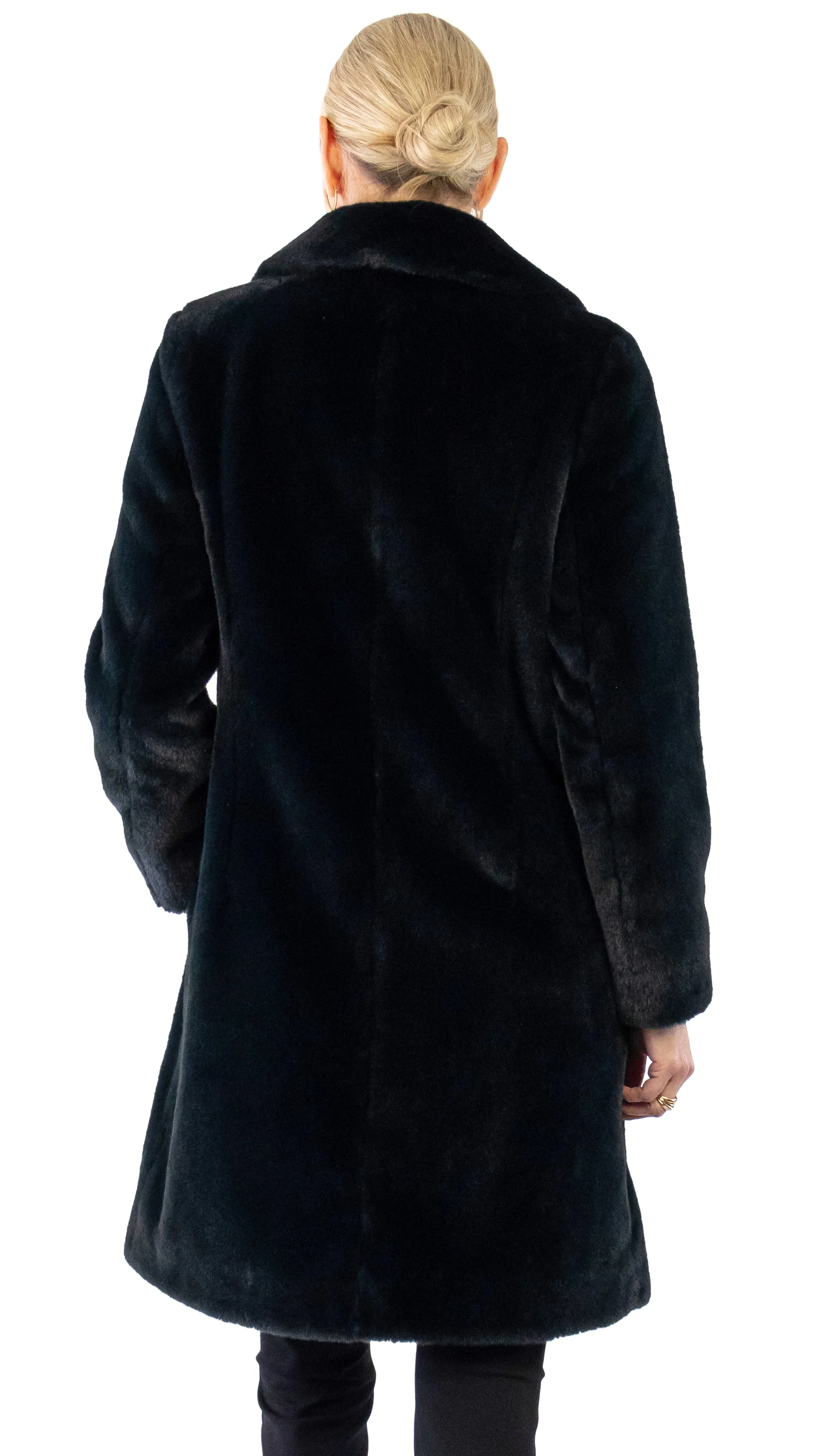 Faux Fur Trench - Black