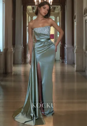 Glamorous & Dramatic Off-Shoulder Rhinestone Sheath Evening Party Prom Dress