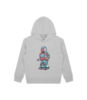 KIDS WALKING ROBOT POPOVER HOOD - HEATHER GREY