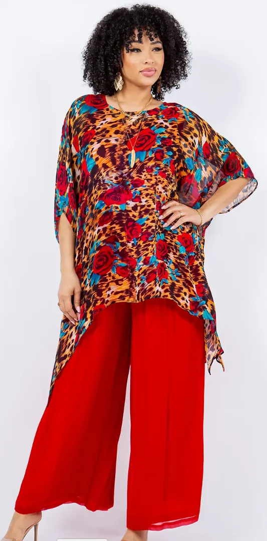 Leopards & RosesOversize Pacifica Tunic Top  Boho Hippie Chic SML-6X 