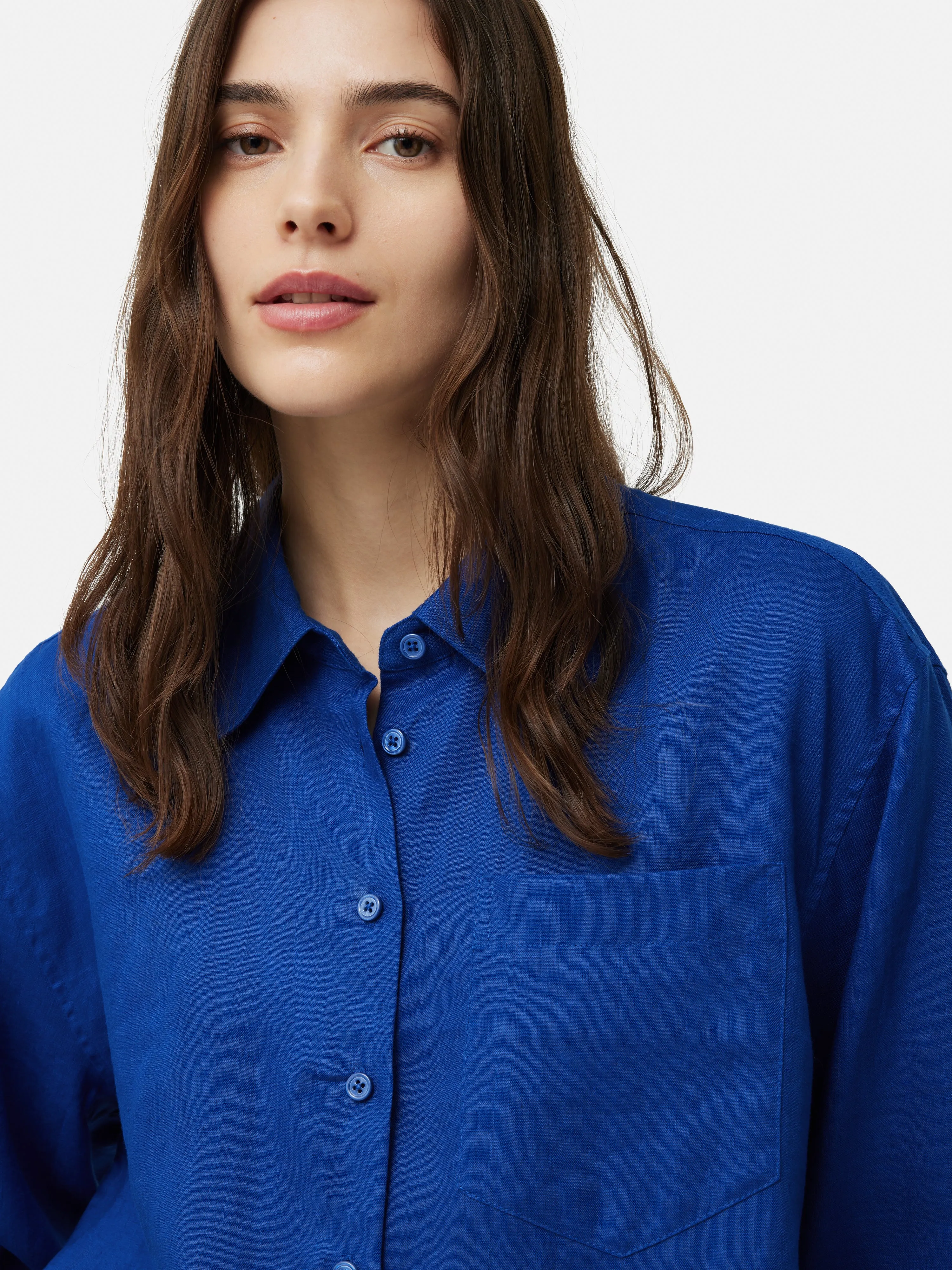 Linen Relaxed Shirt | Blue