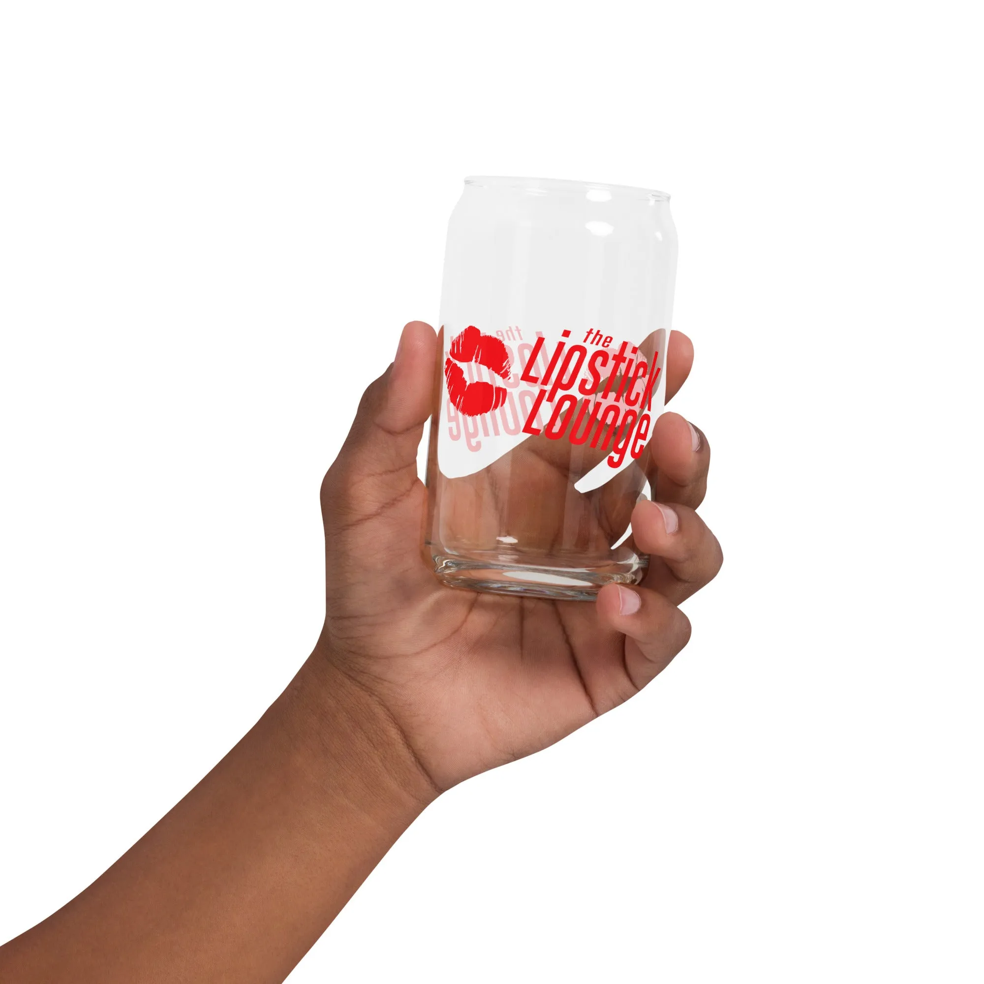 Lipstick Lounge Red Logo Glass Can