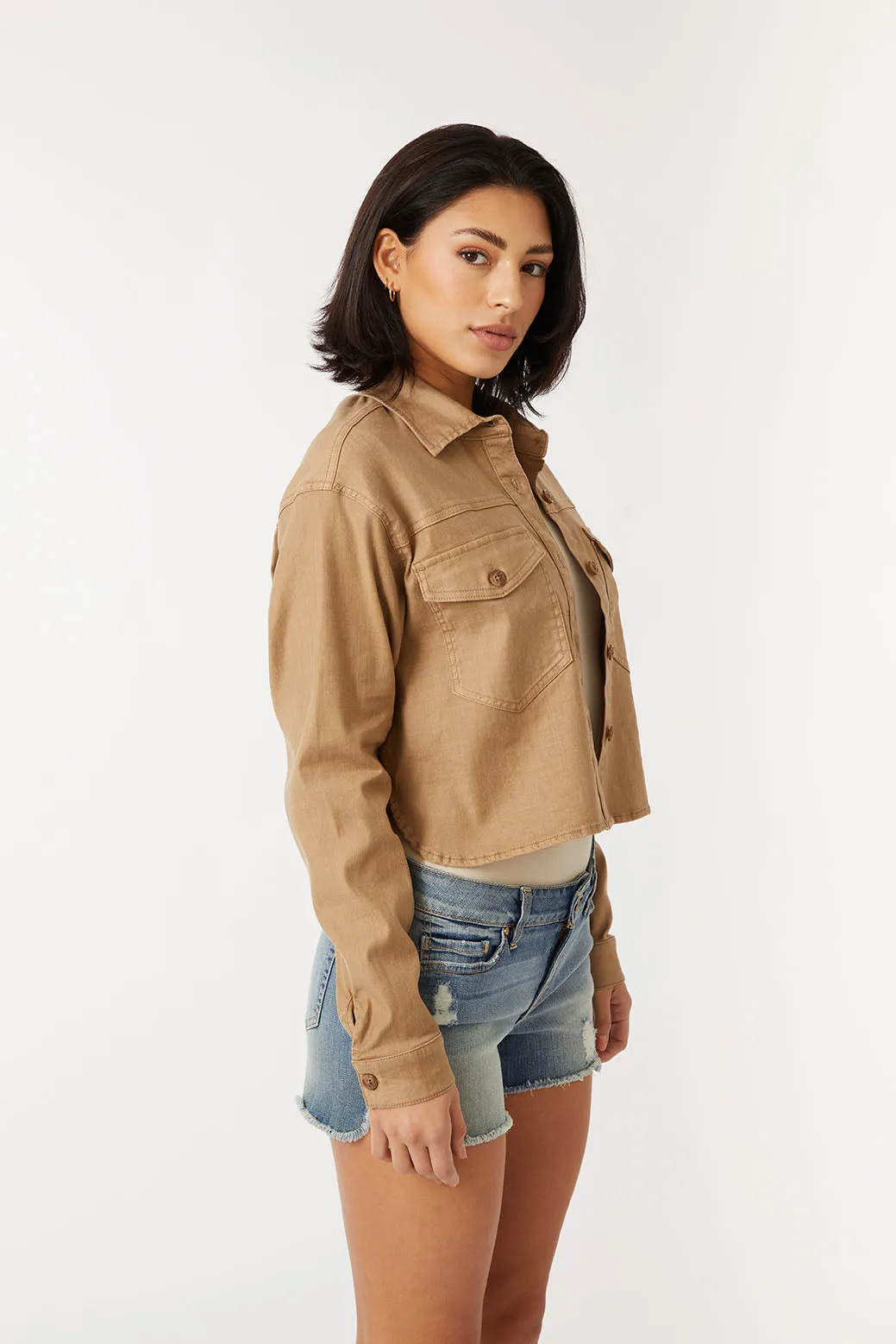 Lulu Crop Linen Shirt