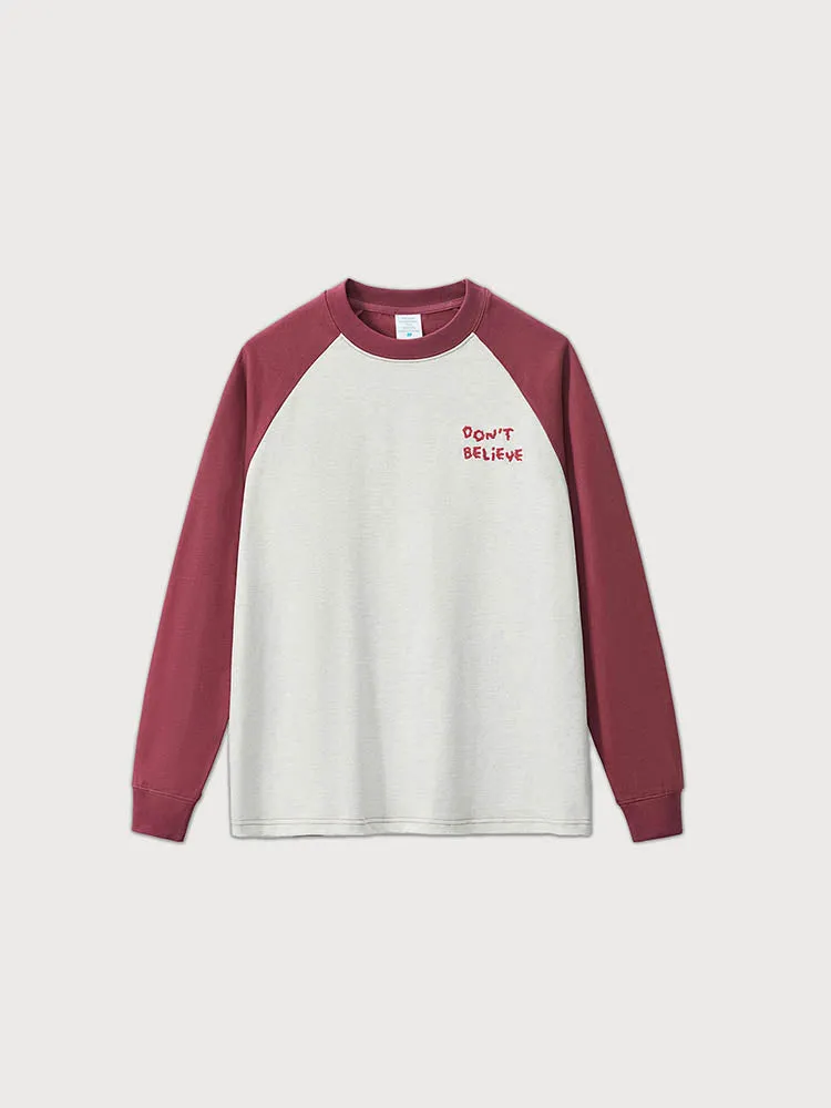 Men'S Raglan-Sleeves T-Shirts With Embroidery