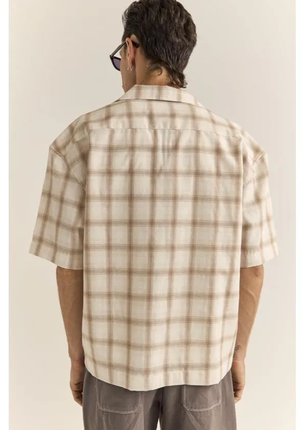 Relaxed Check Short Sleeve Shirt Natural