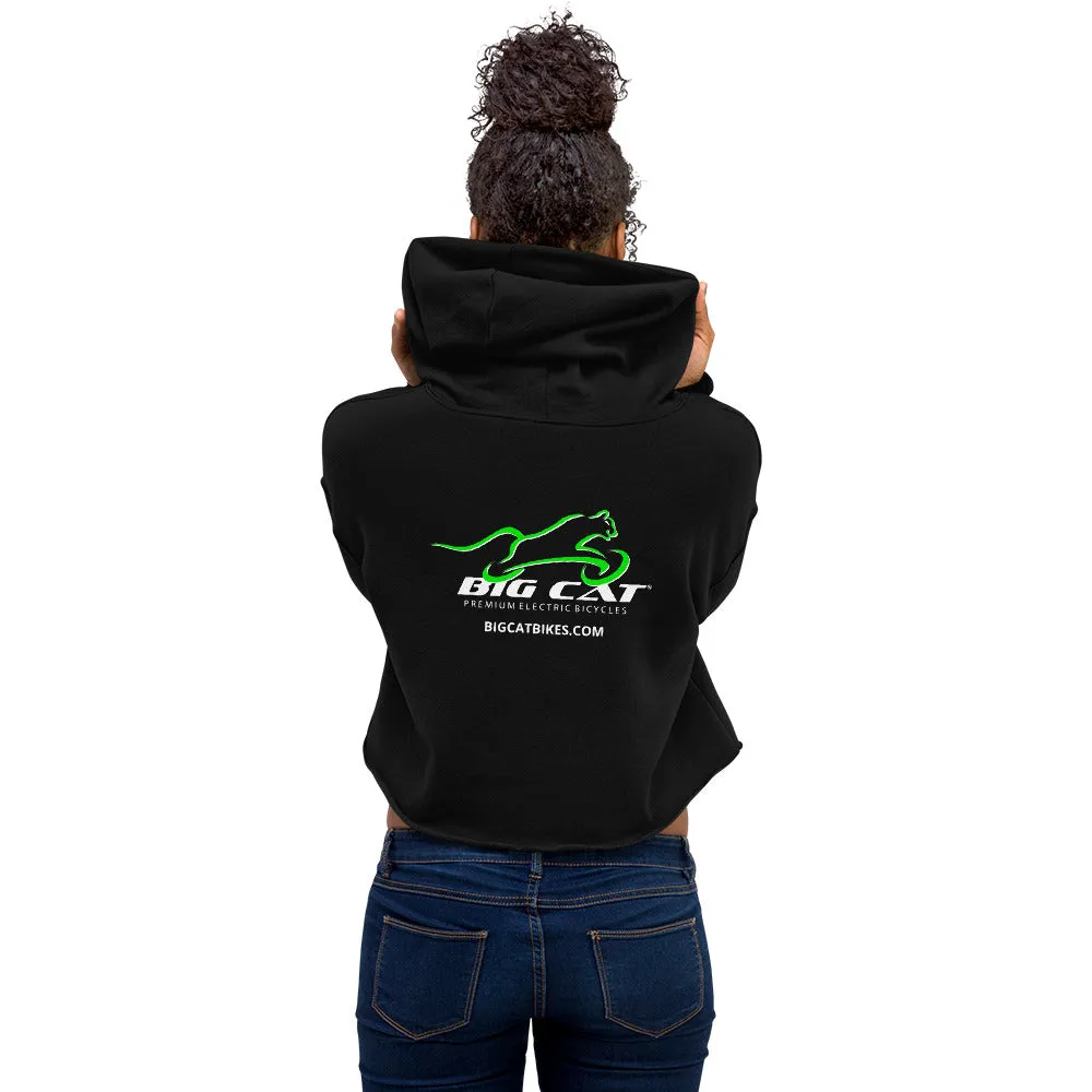 WOMEN'S BLACK CROPPED HOODIE - APPAREL | BIG CAT® PREMIUM ELECTRIC BICYCLES